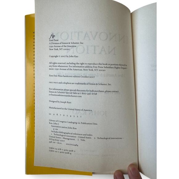Innovation Nation – John Kao (Hardcover, First Edition) - Picture 3 of 4